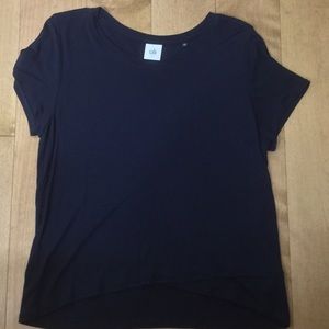 Cabi rayon knit top, navy, size Lg.